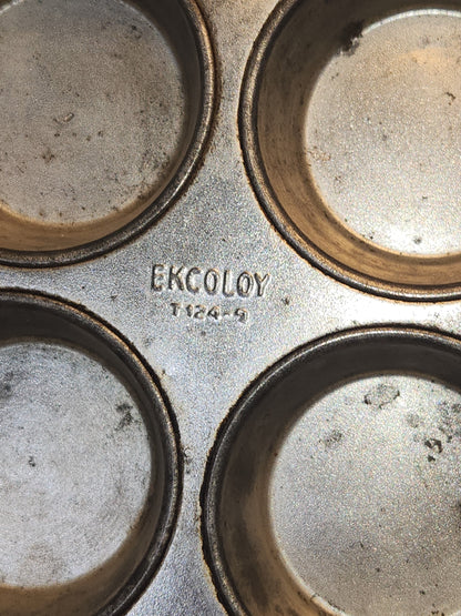 Vintage Silver Beauty Ekcoloy T124-9 9 Cup Muffin Tin kit91