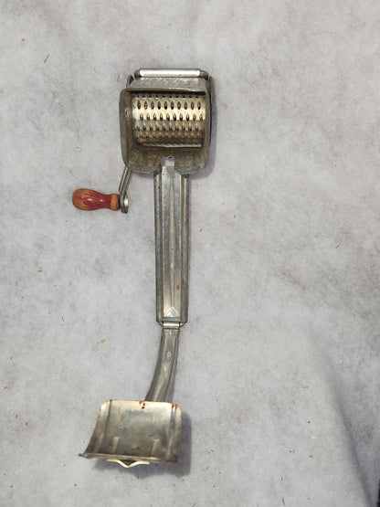 Vintage Mouli Cheese Grater Grinder With Wood small amount of Red Handle Made in France kit61