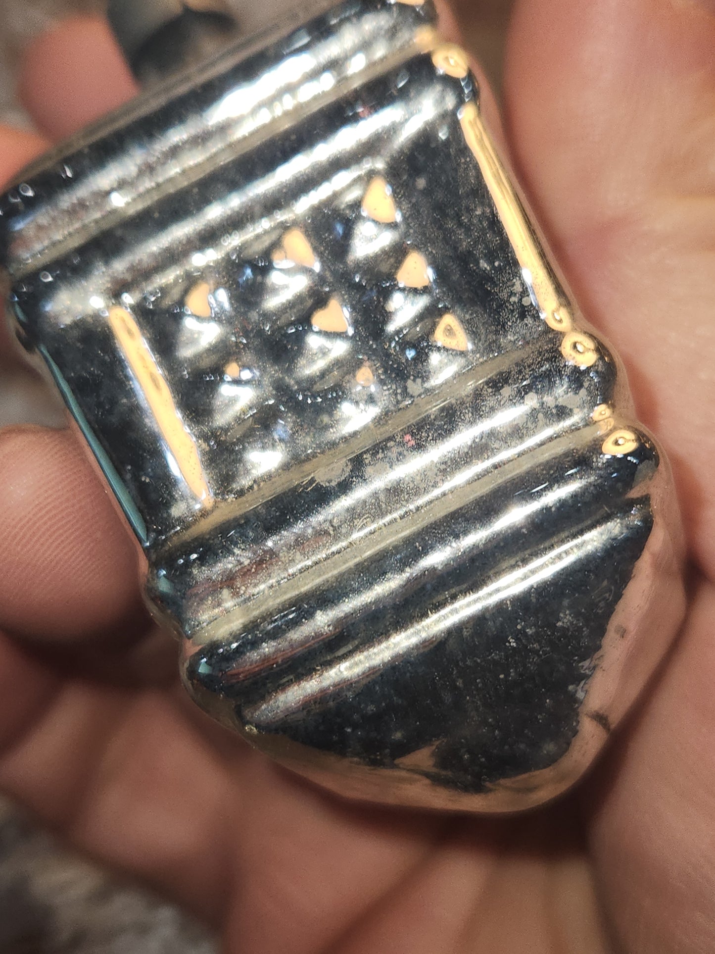 Vintage Mercury Glass Silver Lantern Christmas Ornament vo1