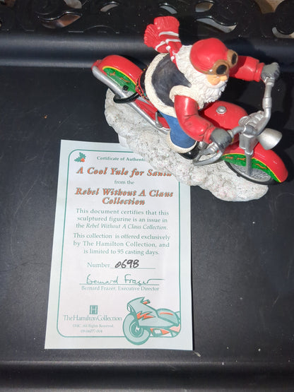 Christmas Limited Edition Rebel Without A Claus motorcycle Figurine "A Cool Yule for Santa" by Hamilton r14