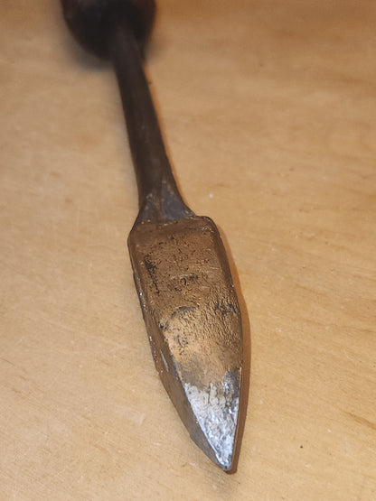 Antique Primitive Blacksmith Soldering Tool with Copper Steel Wood