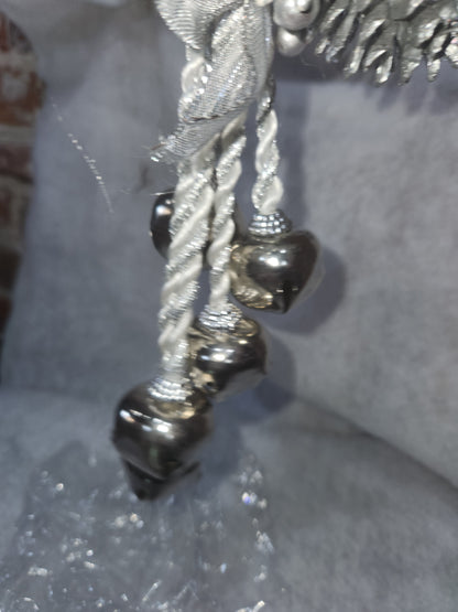 NOS GIFTCO SILVER BELL DOOR KNOB HANGER 12" LONG NEW IN BOX METAL dk7