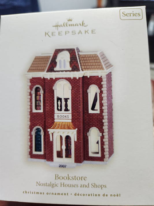 HH2007 2007 Bookstore Ornament Hallmark Nostalgic House