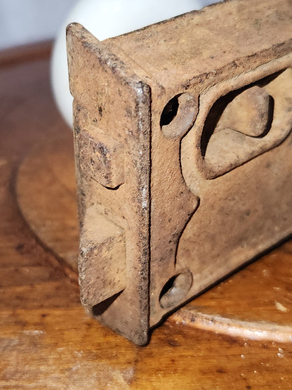 Antique Brown & White Door Knob and Lock Set kn4