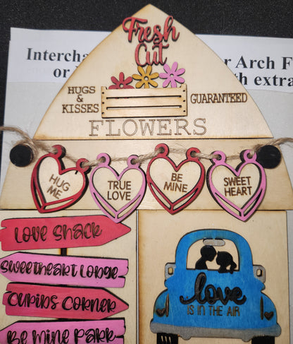Valentine's day kit for interchangeable arch or rectangle frame. FRAME SOLD SEPARATELY