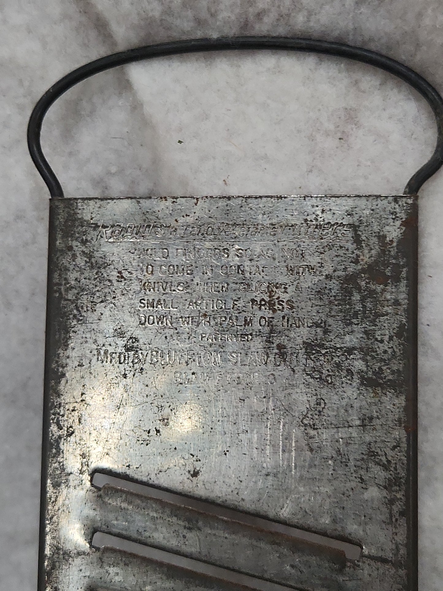 Vintage Rapid Slaw & Vegetable Cutter Made by Bluffton Slaw Cutter Co  Shredder Grater sh45
