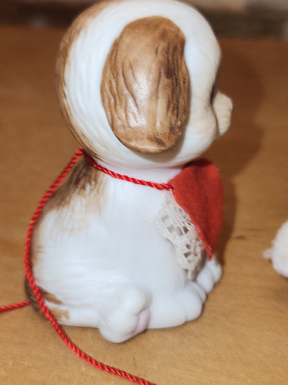 Vintage Jasco L'll Chimmers Ornament Bell Dogs and Angel set of 3