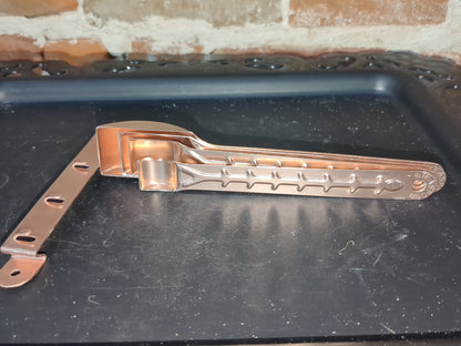 Vintage aluminum pink or copper colored measuring spoons with hanging rail alu253
