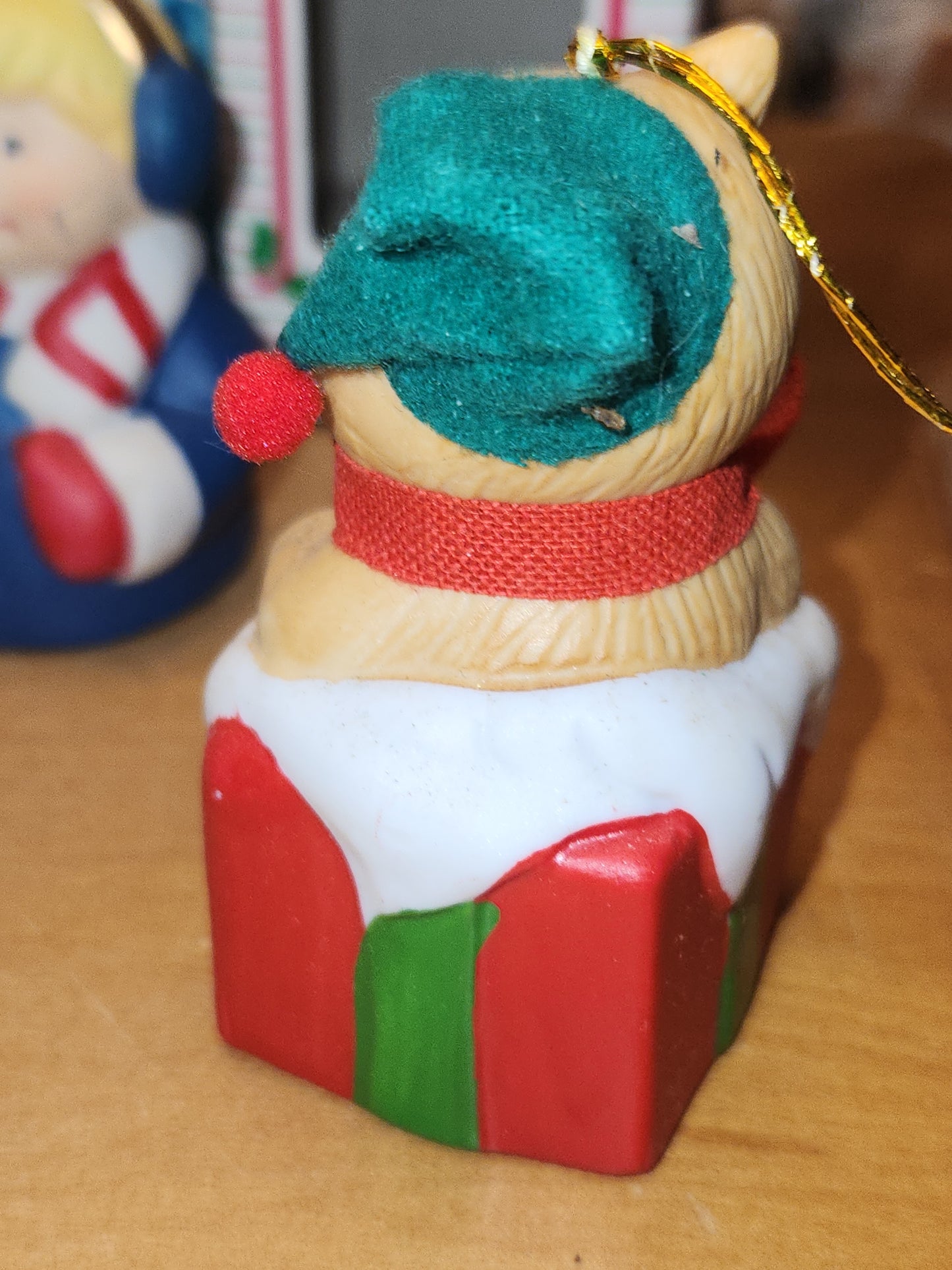 Vintage 3 Giftco Holly Bells and 1 BOA Ring-a-Lings Porcelain Bell Ornaments Set of 4