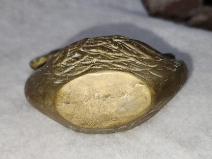 Vintage Solid Brass swimming swan patina br130