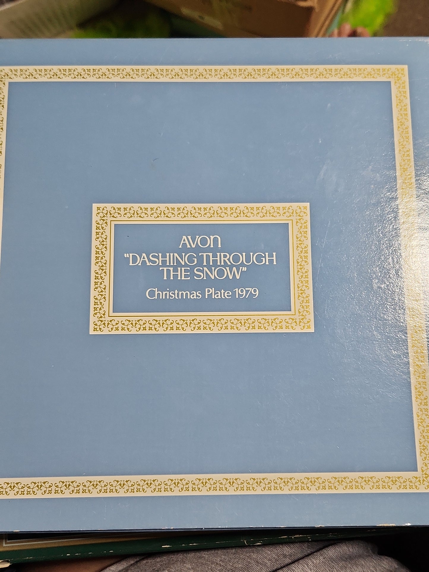 Vintage Avon Christmas 1979 Dashing Through the Snow Plate with Original Box. Enoch Wedgewood England