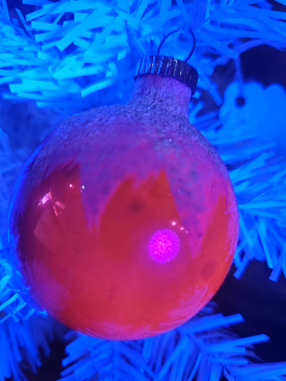Vintage Shiny Brite Mercury Glass Snow Capped Pink Ornament Ornament sb3