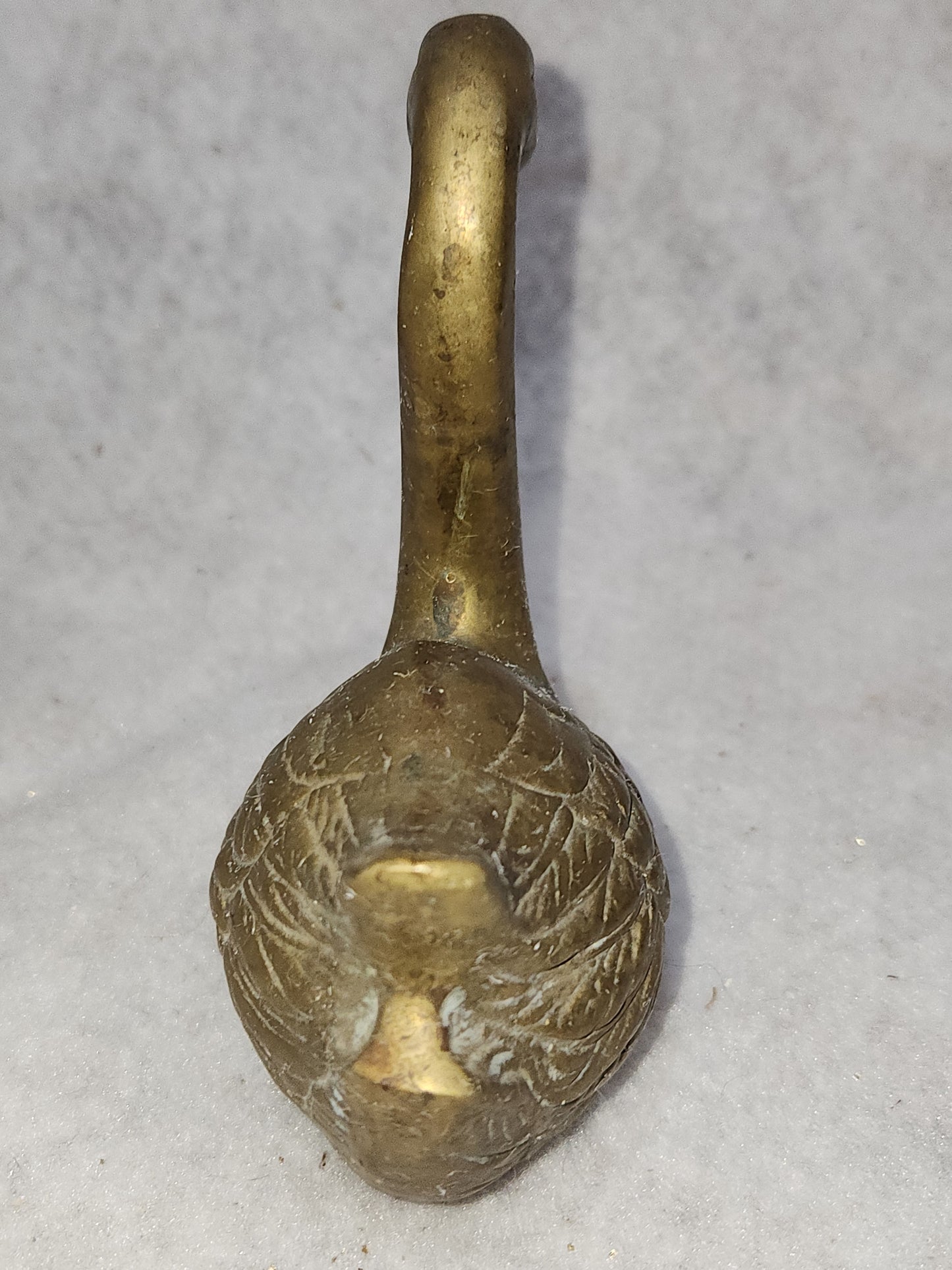 Vintage Solid Brass swimming swan patina br130