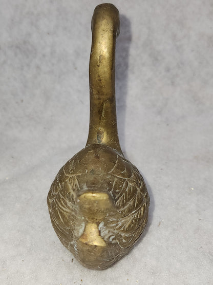 Vintage Solid Brass swimming swan patina br130