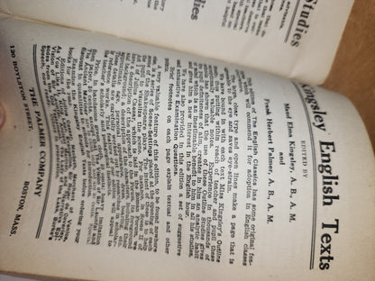 Vintage Outline Studies In Literature Maud Elma Kingkey, AM A Tale of Two Cities The Palmer Company Boston, Massachusetts  bk99