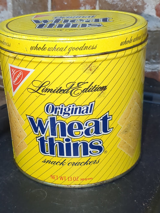 Vintage 1987 Nabisco Original Wheat Thins Snack Cracker Tin 13oz Limited Edition tin900