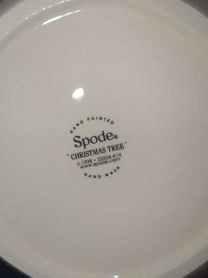 Spode Christmas Tree Round Covered Candy Box, Made of Fine Earthenware, Gold sp65