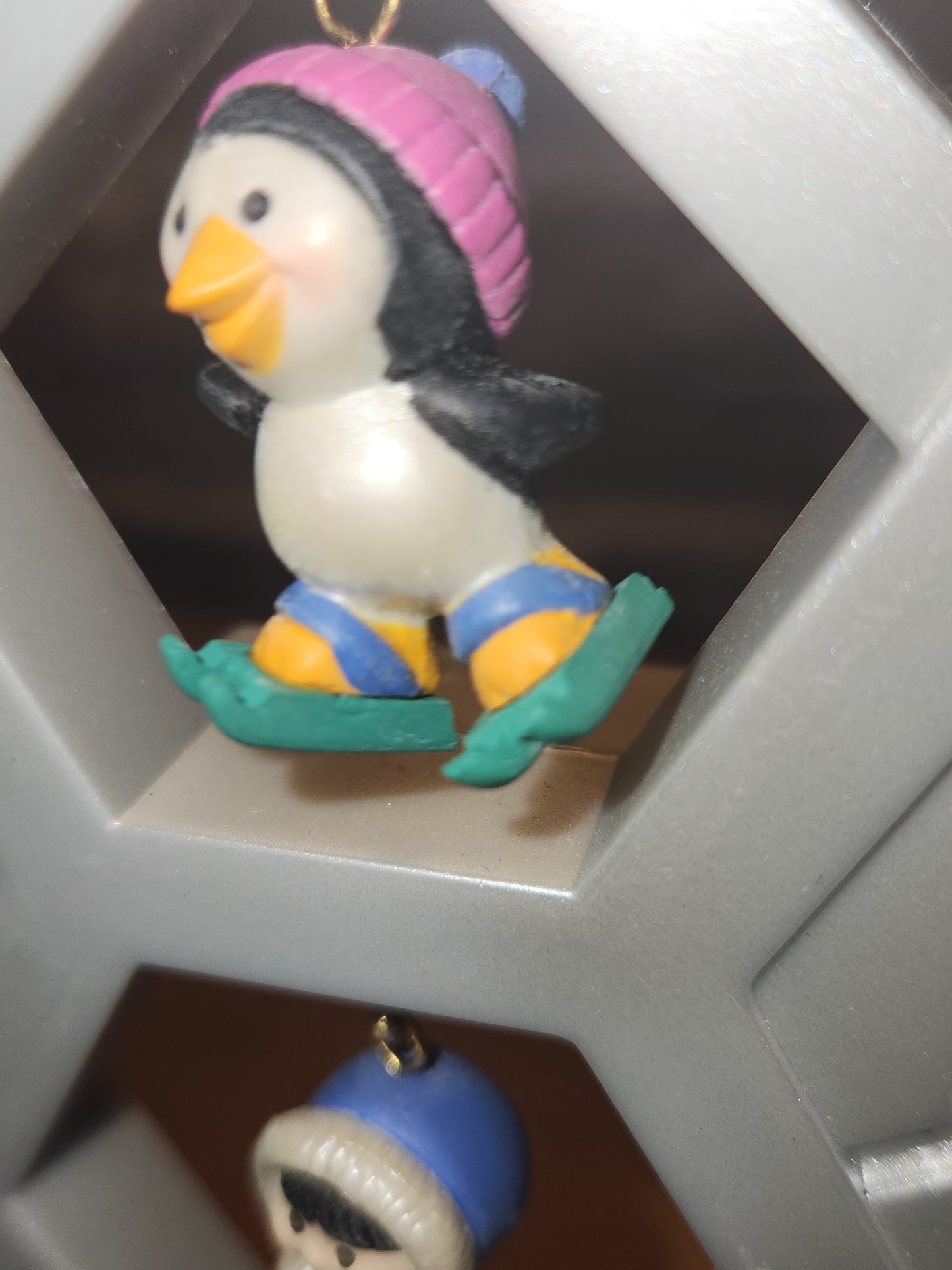 Vintage Avon Wee Winter Friends Display Stand Along With Set Of Four Wee Winter Friends Penguine, Seal, Polar Bear, Eskimo NO BOX ww67