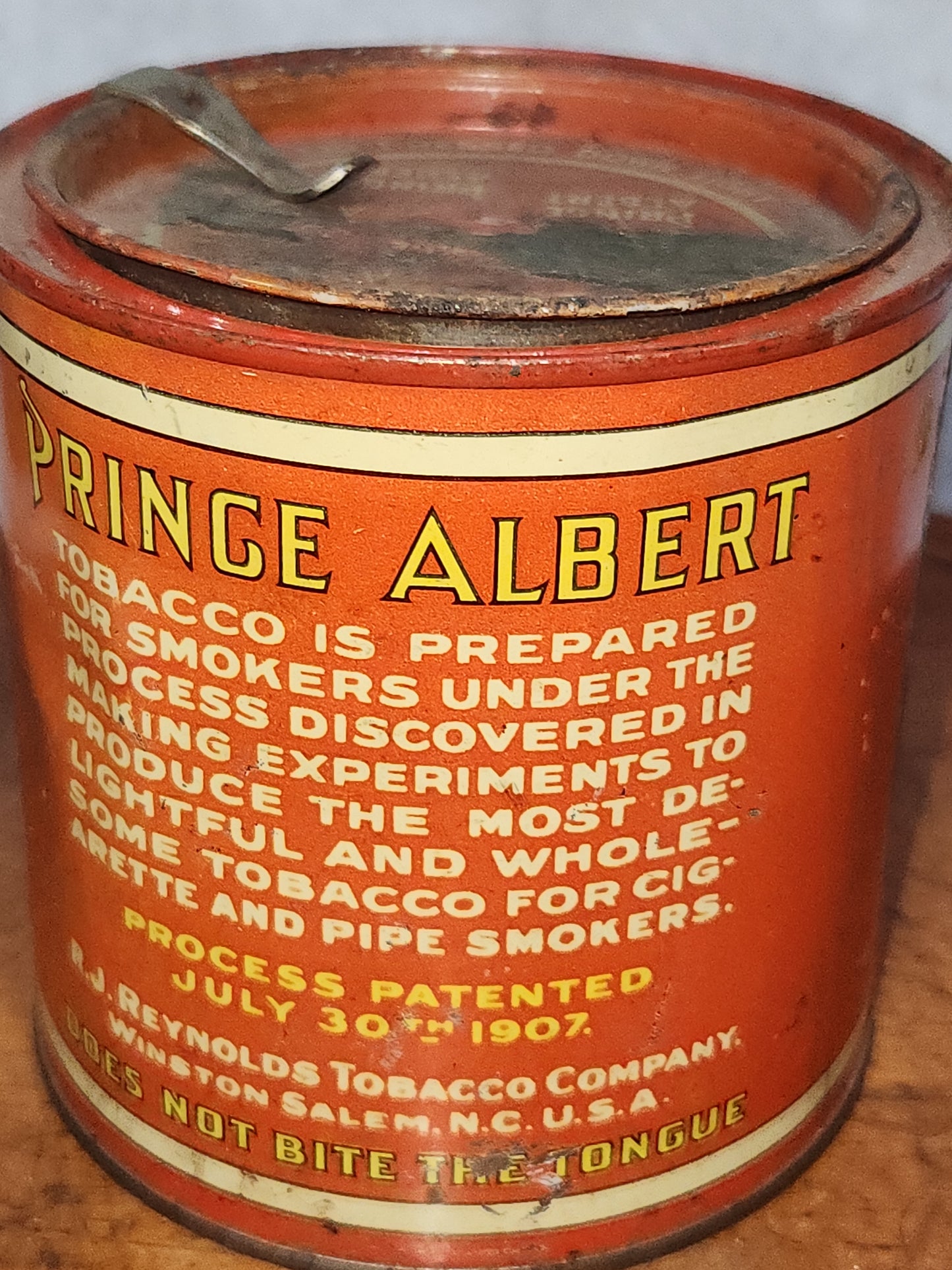 Vintage Prince Albert Tobacco Can Tin with lid opener t11 EMPTY