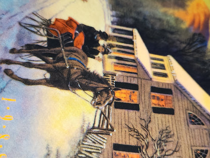 Vintage Avon Christmas 1988 Home For The Holidays Plate 22k gold trim NO BOX.