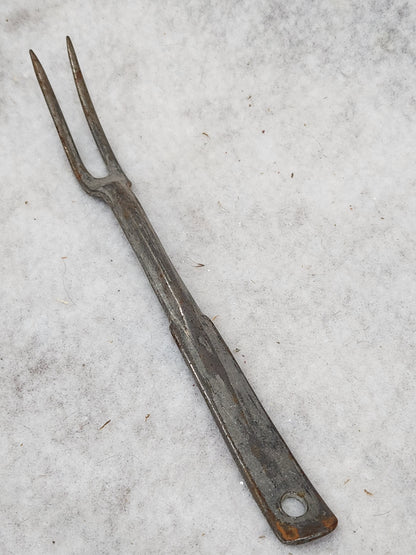 Antique Metal Two Pronged Serving Fork heavy kit66