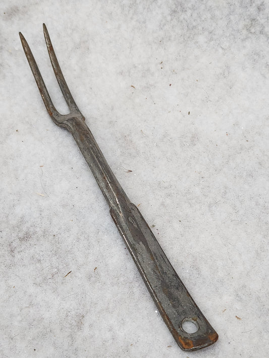 Antique Metal Two Pronged Serving Fork heavy kit66