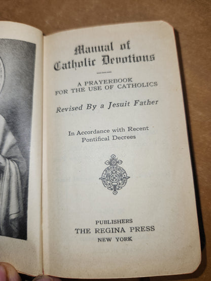 Vintage Manual of Devotions Catholic Prayer Book 1938 vb80