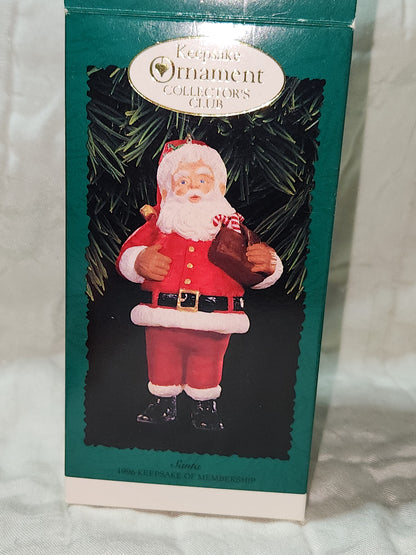 Vintage Hallmark Keepsake Christmas collector's Club Membership Ornament 1996 Santa