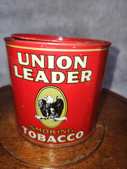 Vintage Union Leader Smoking Tabacco Tin EMPTY No Tobacco pa557