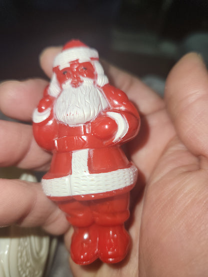 Vintage Rosbro Red Santa in Sleigh Plastic Candy Holder 1950's MCM