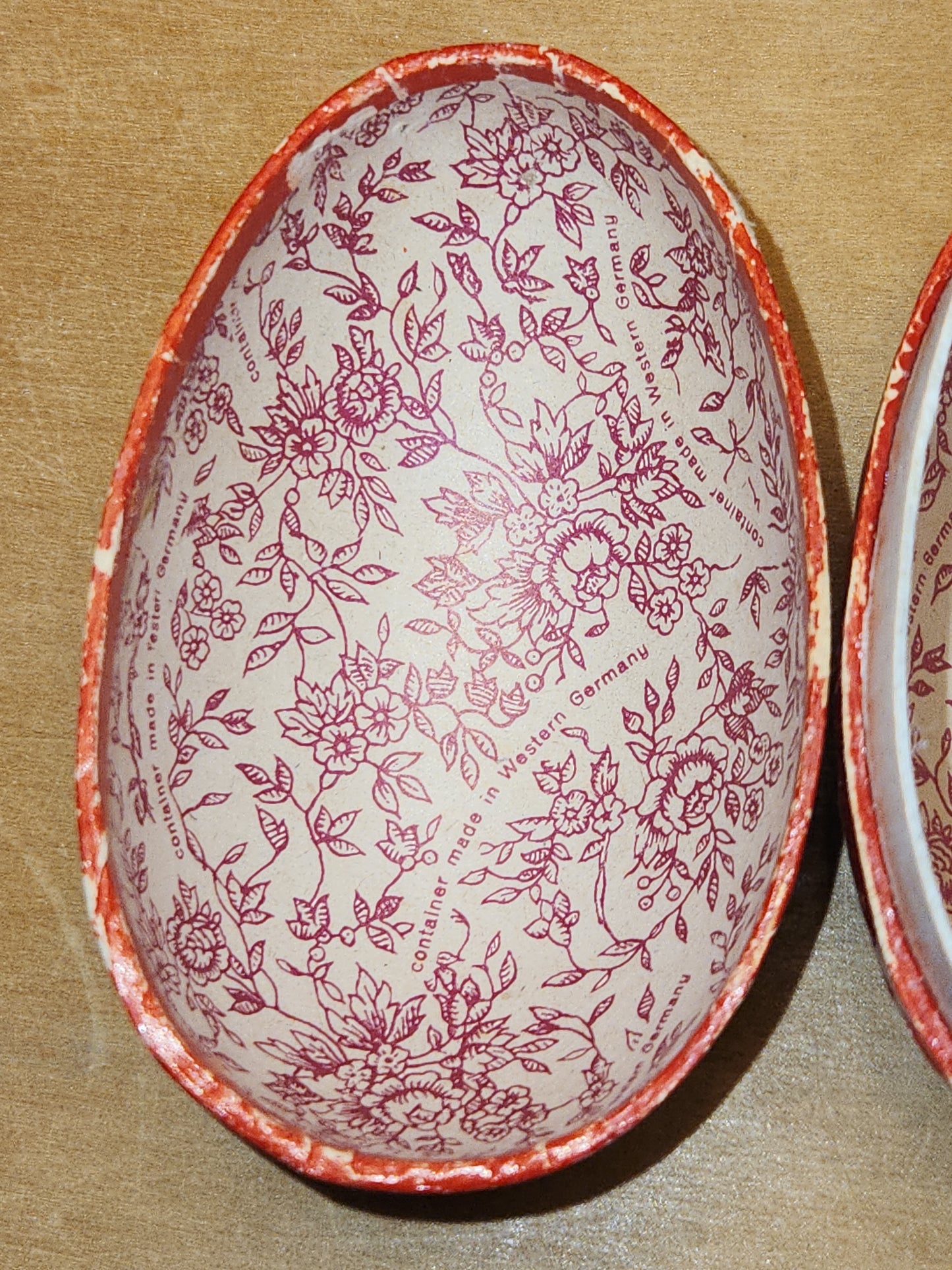 Vintage Easter Egg Candy Box Cardboard or Paper Mache Duck Flowers eg1