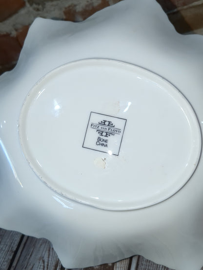 Fitz and Floyd White Leaf Bowl Bone China