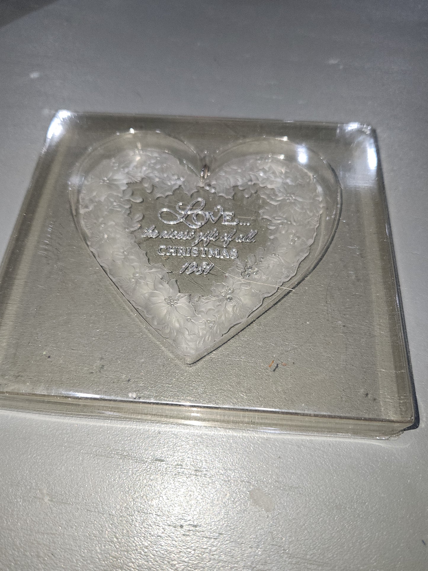 Hallmark Keepsake Ornament The Gift of Love Acrylic Heart 1981