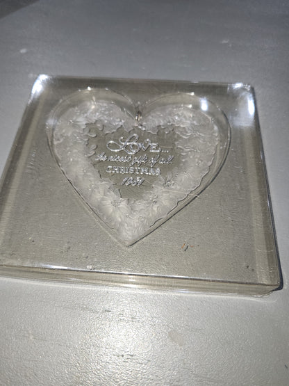 Hallmark Keepsake Ornament The Gift of Love Acrylic Heart 1981