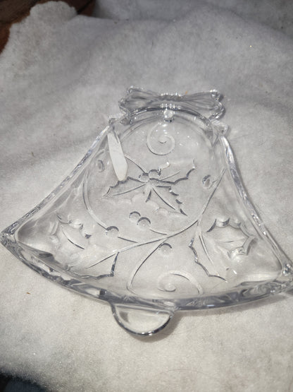 Mikasa Celebrations Season's Holly Clear Collection Bell Dish mik7
