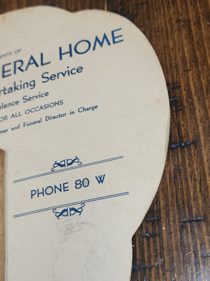 Vintage Advertising Fan Jesus and Lamb Steele Funeral Home Nebraska T.D.M Co. Red Oak Iowa fan8