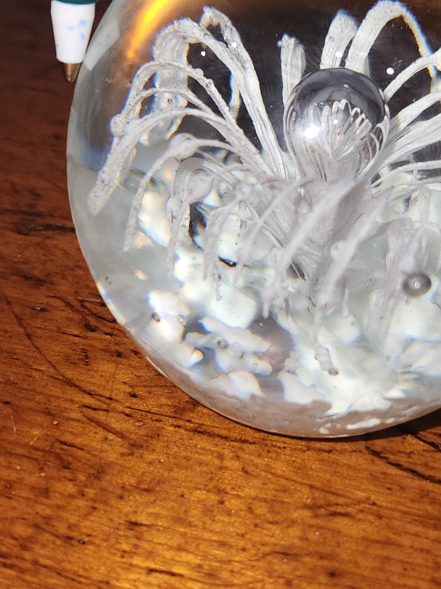Vintage paperweight ring holder glass pw1