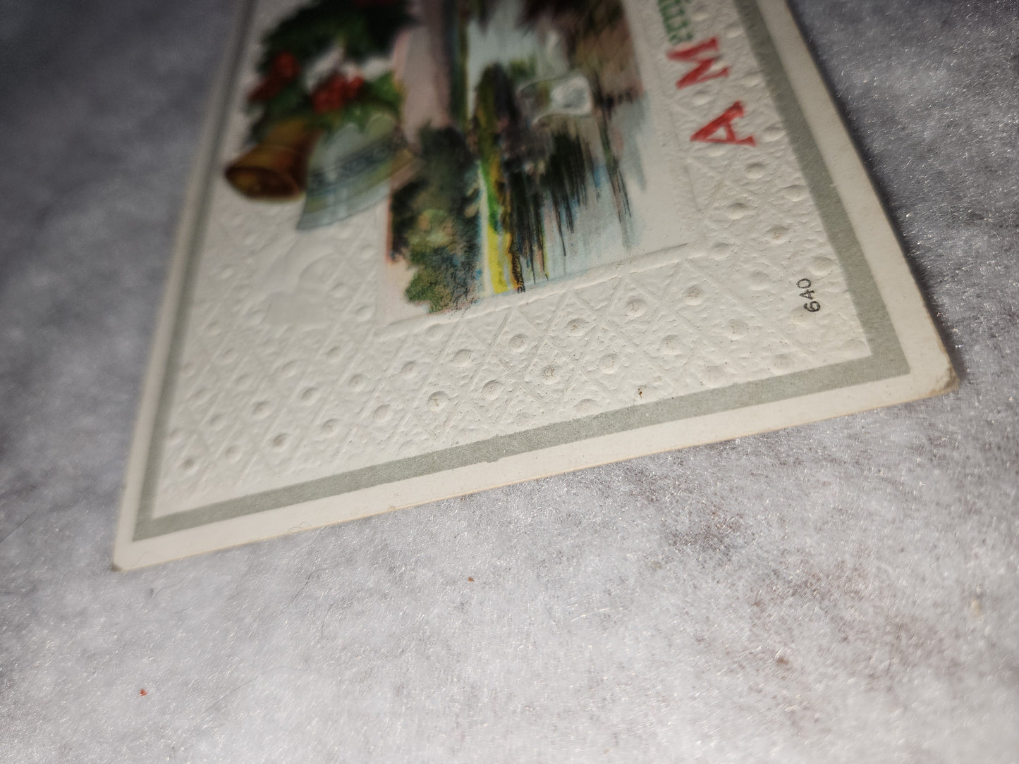 Antique Vintage Embossed Postcard A Merry Christmas postmarked 1911