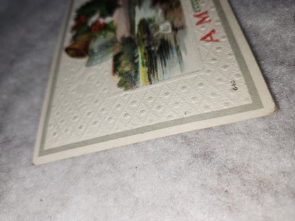 Antique Vintage Embossed Postcard A Merry Christmas postmarked 1911