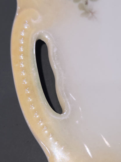 Antique Koenigszelt Silesia handled serving platter or plate. Germany pl77