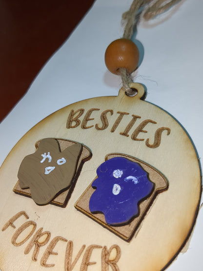 Ornament or car charm Besties Foreve