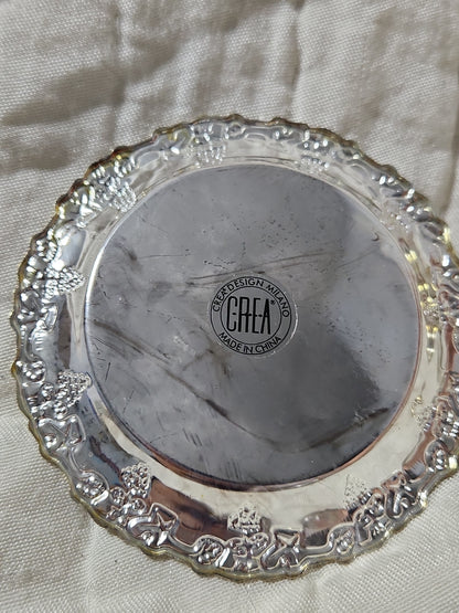 Vintage Set Of 4 Crea Milano Design silver-plated coaster set MCM