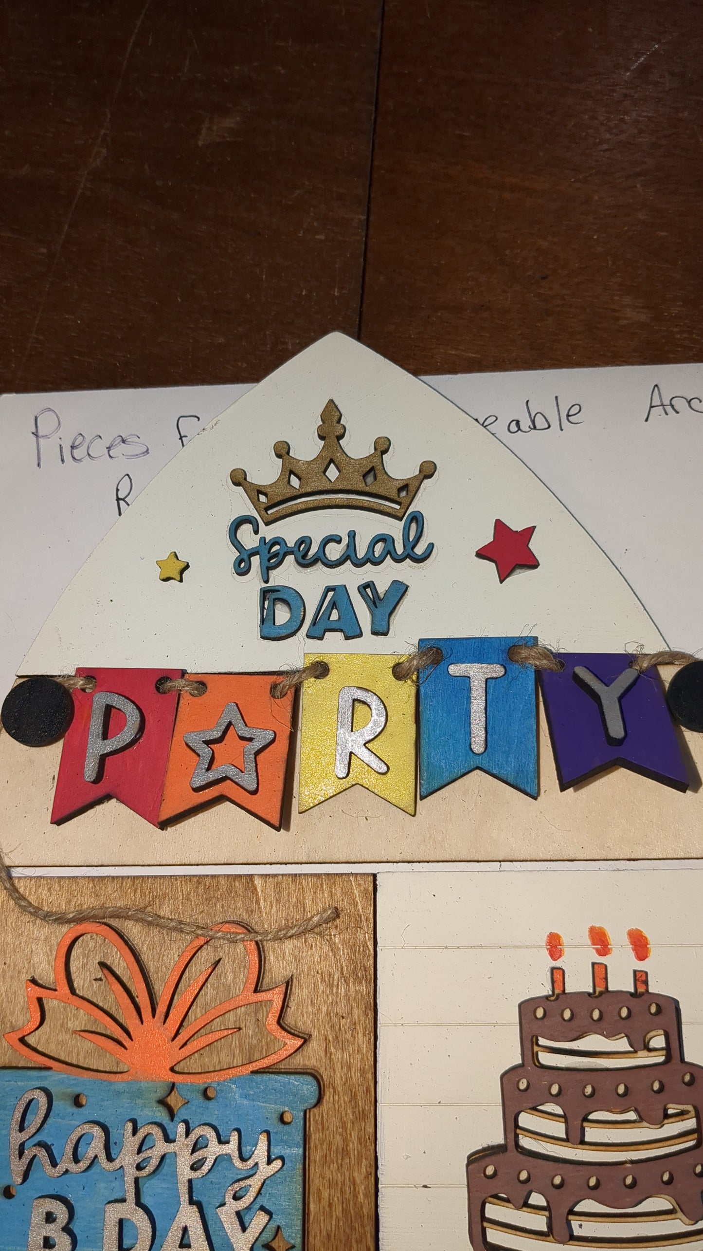 Birthday Kit for Interchangeable arch or rectangle frame.