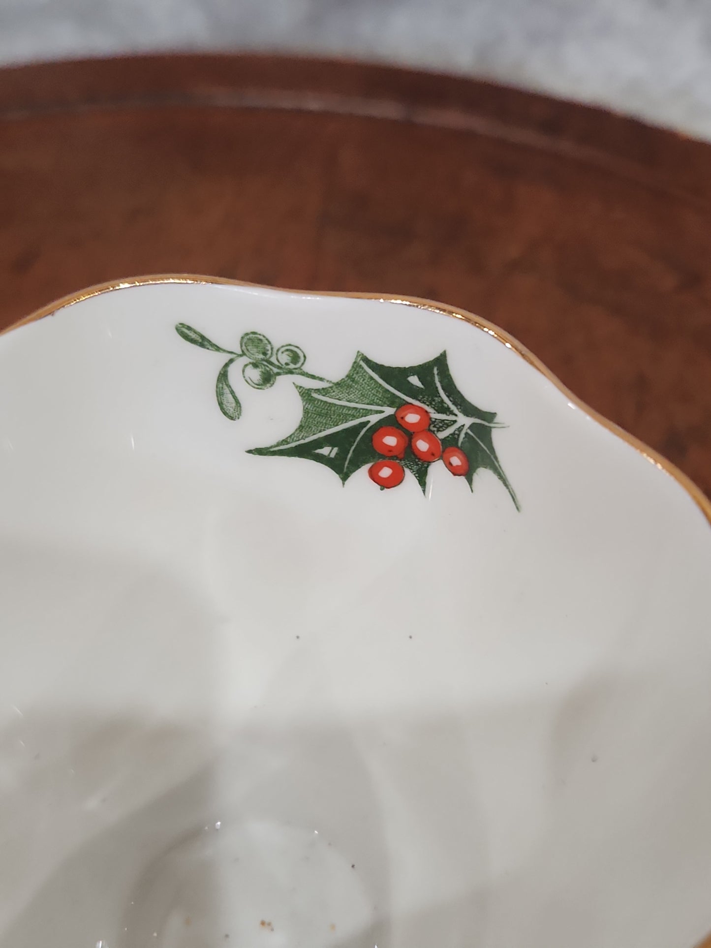 Vintage Queen Anne Noel Tea Cup Poinsettia Holly Christmas Rose replacement cup NO SAUCER