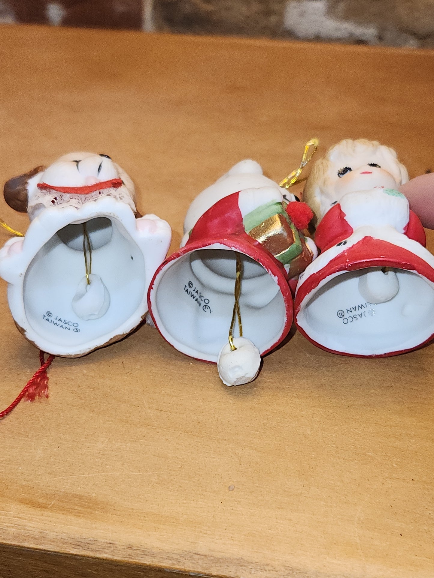 Vintage Jasco L'll Chimmers Ornament Bell Dogs and Angel set of 3