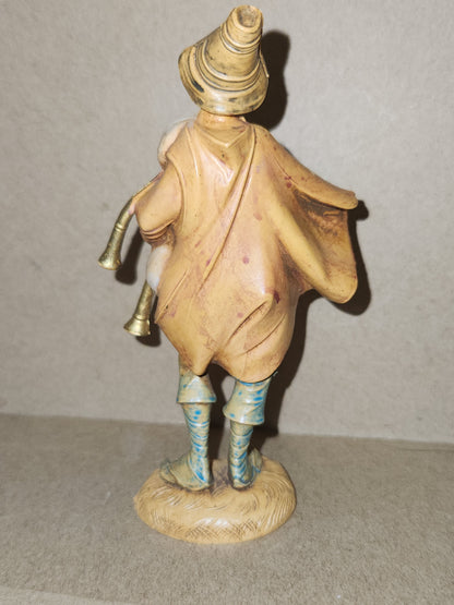 Vintage Fontanini Depose Josiah the bagpiper 5" Nativity Figure Italy Roman fn85