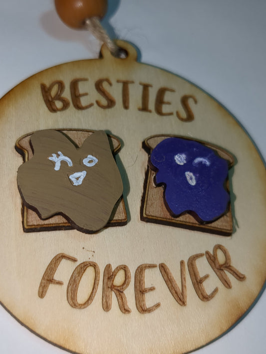 Ornament or car charm Besties Foreve