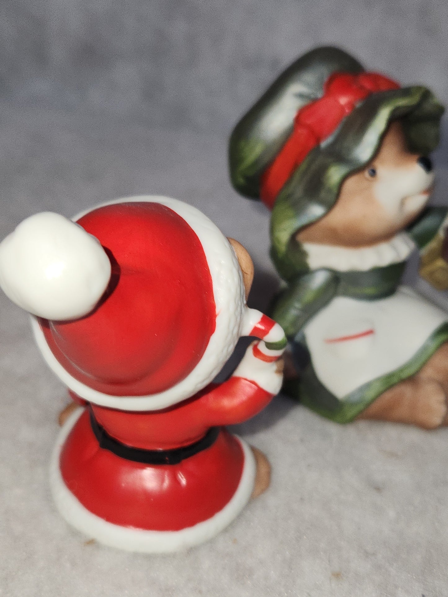 Vintage Homco Ceramic Christmas Bear Family #5600 Made in Taiwan