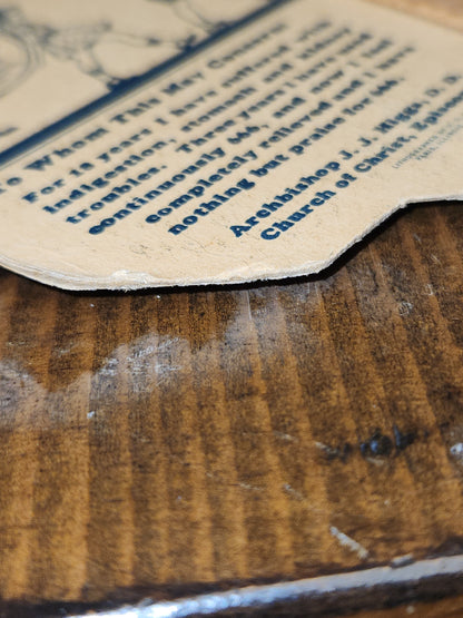 Vintage 666 Quartette Advertising Fan Medicine Liquid Salve Tablets Nose Drops Birds Baby AS IS af2