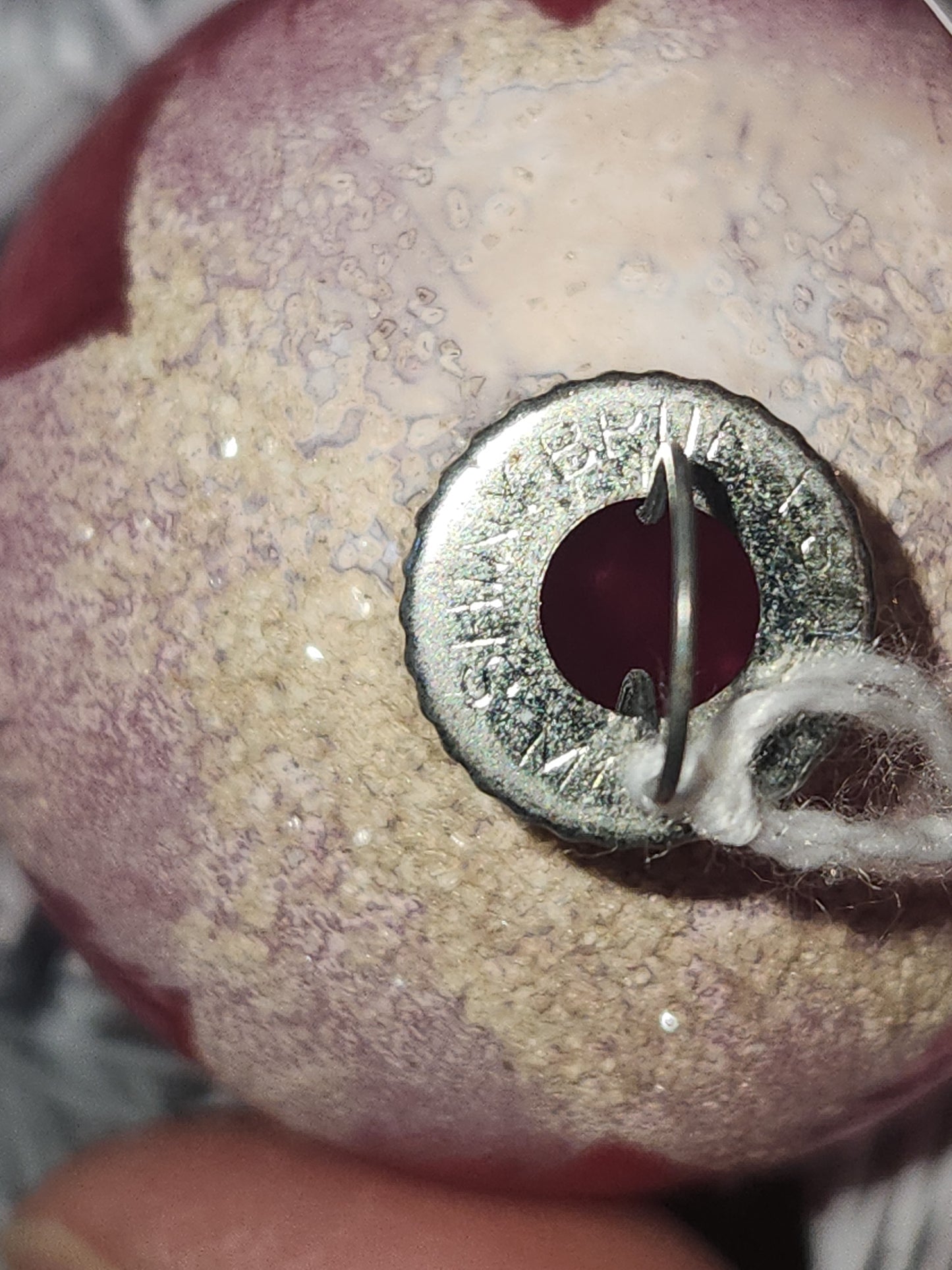 Vintage Shiny Brite Mercury Glass Snow Capped Pink Ornament Ornament sb3